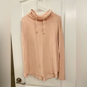 a new day • size L • pink cowl neck hoodie